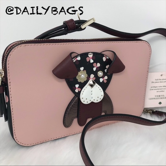 kate spade Bags Kate Spade Dog Pup Double Zip Crossbody Cherrywood